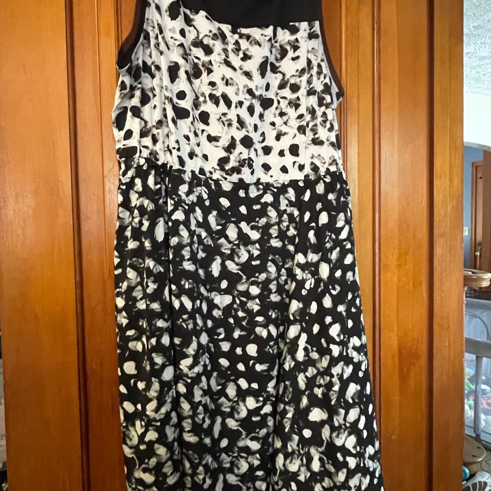 Black and White Sleeveless Dress